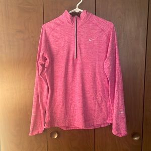 Pink Nike long sleeve Dri-Fit quarter zip